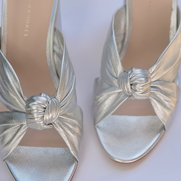 Loeffler Randall Coco Metallic Silver Heels Size 10 - Picture 12 of 16